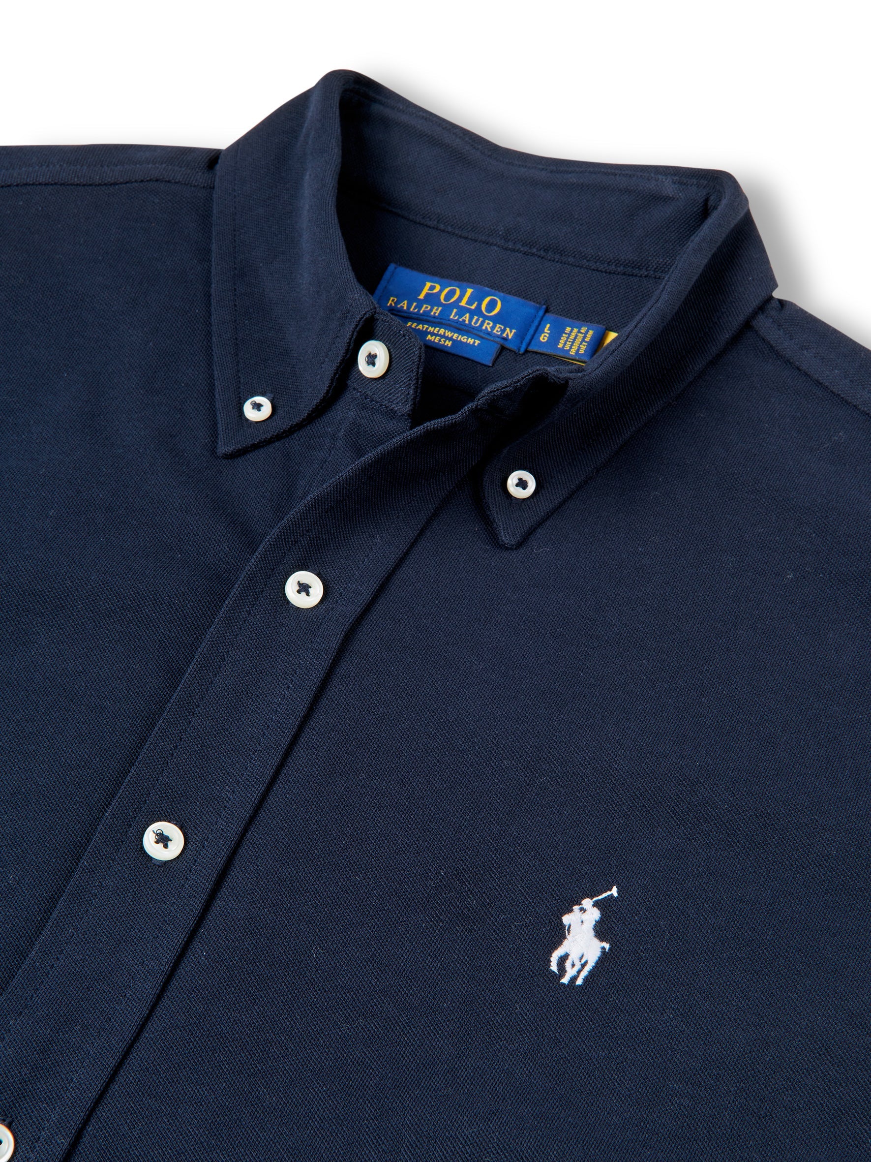 Dunkelblaues Polo-Hemd mit Button-Down